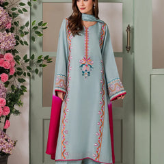 Women's Crepe Embroidered Mirror Work Kurta Pant Set With Dupatta