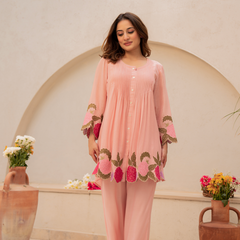 Chanderi Silk Embroidered Dress Material