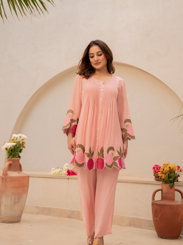 Chanderi Silk Embroidered Dress Material