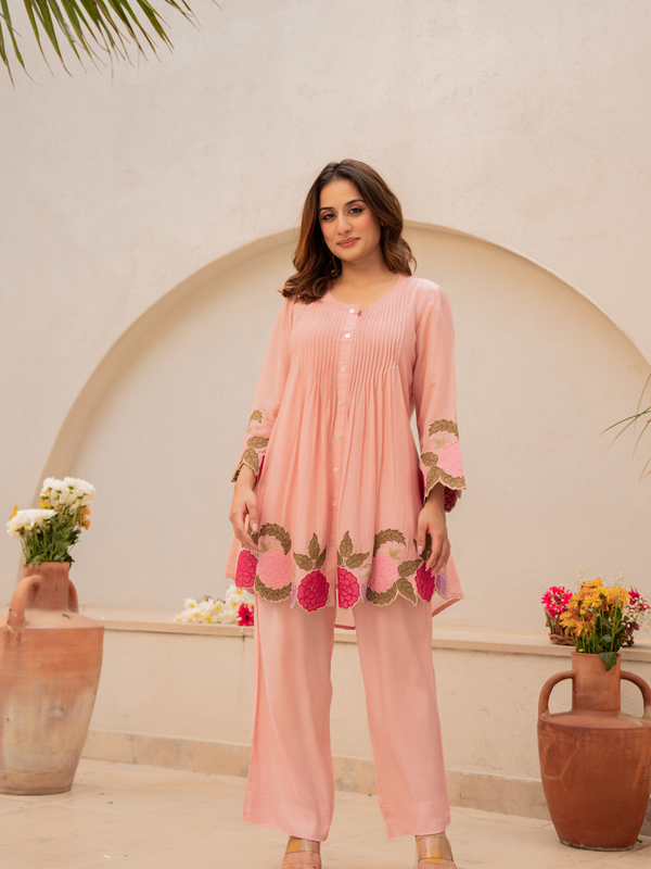 Chanderi Silk Embroidered Dress Material