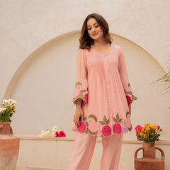 Chanderi Silk Embroidered Dress Material
