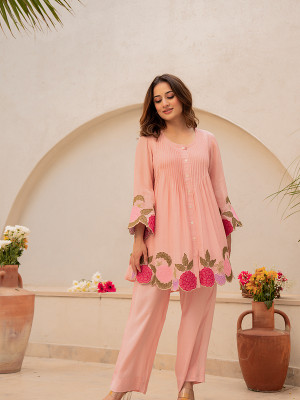 Chanderi Silk Embroidered Dress Material