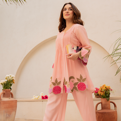 Chanderi Silk Embroidered Dress Material