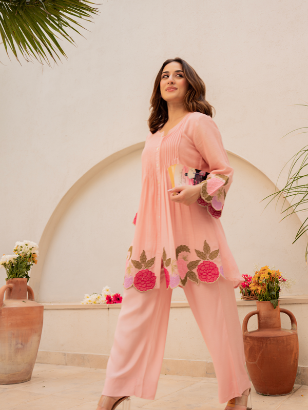 Chanderi Silk Embroidered Dress Material