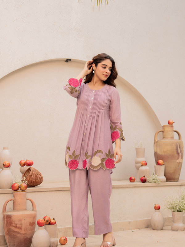 Chanderi Silk Embroidered Dress Material