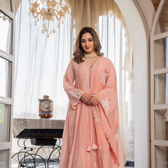 Chanderi Silk Embroidered Kurta Pant Set with Chanderi Dupatta