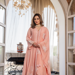 Chanderi Silk Embroidered Kurta Pant Set with Chanderi Dupatta