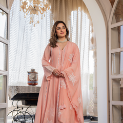Chanderi Silk Embroidered Kurta Pant Set with Chanderi Dupatta