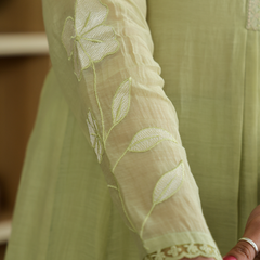 Women's Embroidered Chanderi Silk Kurta with Pant & Chanderi Dupatta Set