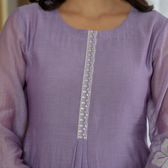 Women's Embroidered Chanderi Silk Kurta with Pant & Chanderi Dupatta Set