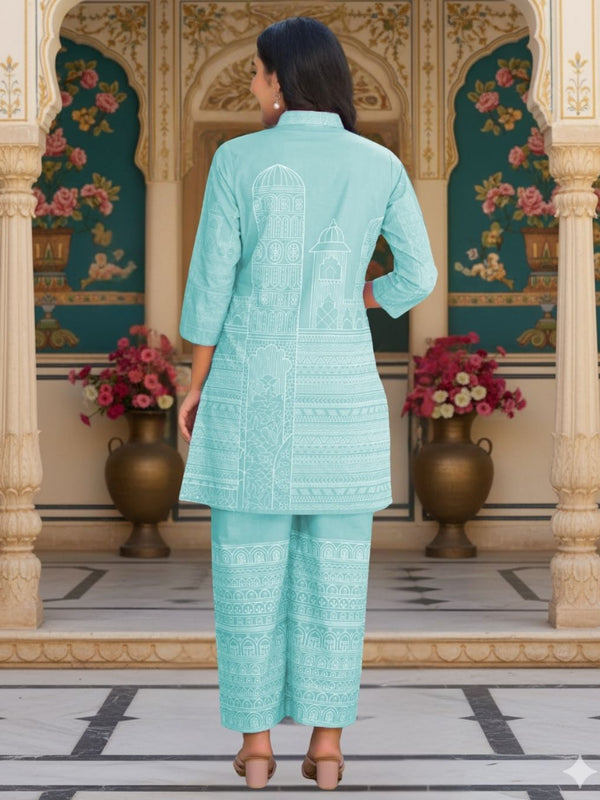 Women A-Line Rayon Co-ord Set With Digital Print