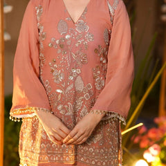Women's Crunchy Silk Embroidered Co-Ord Set