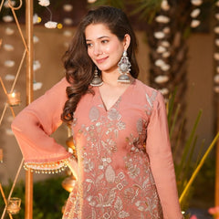 Women's Crunchy Silk Embroidered Co-Ord Set