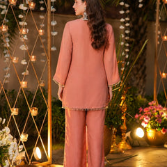 Women's Crunchy Silk Embroidered Co-Ord Set