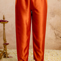 Women's Vichitra Silk Embroidered Kurta Pant Dupatta Set