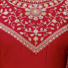 Women's Vichitra Silk Embroidered Kurta Pant Dupatta Set