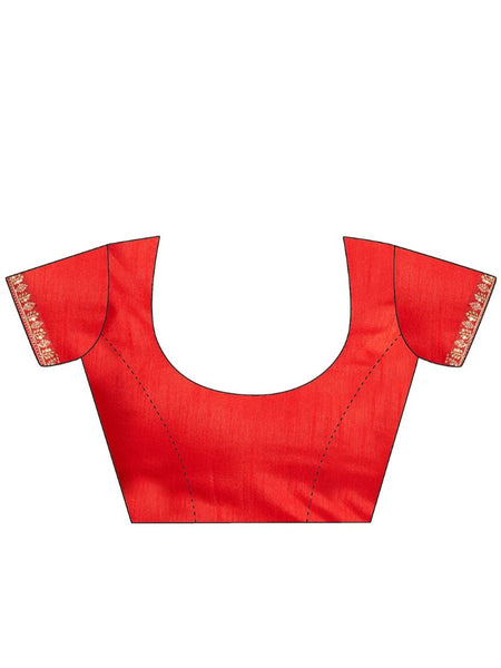 Women's Festive Bandhej Lace Border Ethnic Saree with Matching Blouse Piece