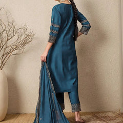 Women's Chinon Suit With Dupatta Set