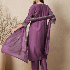 Women's Chinon Suit With Dupatta Set