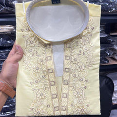 Men’s Star Silk Embroidered Sequence Kurta with Pyjama
