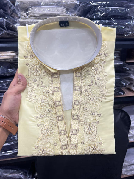 Men’s Star Silk Embroidered Sequence Kurta with Pyjama