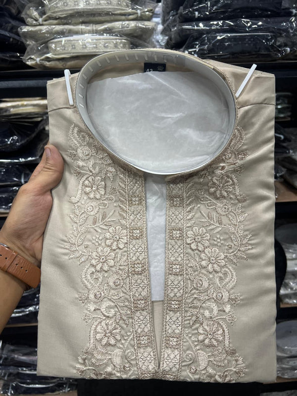 Men’s Star Silk Embroidered Sequence Kurta with Pyjama