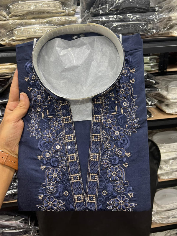 Men’s Star Silk Embroidered Sequence Kurta with Pyjama