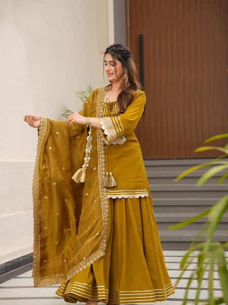 Beautiful Embroidery Premium Chinon Plazzo Set