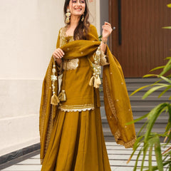 Beautiful Embroidery Premium Chinon Plazzo Set