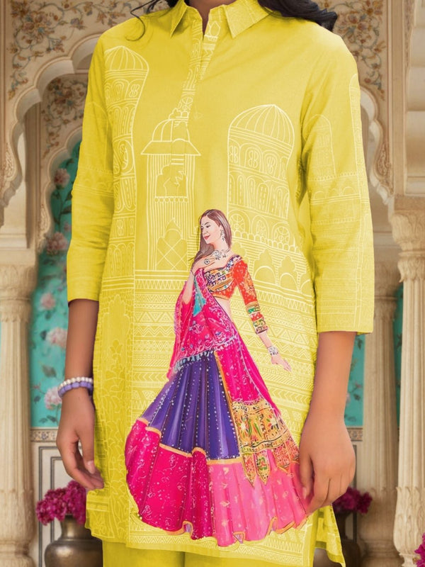 Women A-Line Rayon Co-ord Set With Digital Print