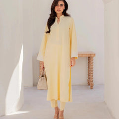 Chanderi Silk Kurta Set With Embroidered Organza Dupatta
