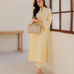 Chanderi Silk Kurta Set With Embroidered Organza Dupatta