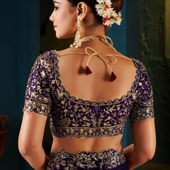 Women's Traditional Party Wear Silk Saree with Embroidered Blouse & Hand Work Lace Border
