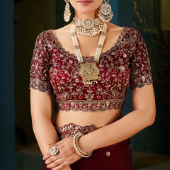 Women's Traditional Party Wear Silk Saree with Embroidered Blouse & Hand Work Lace Border