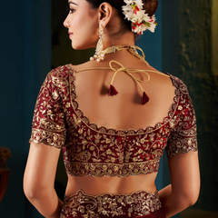 Women's Traditional Party Wear Silk Saree with Embroidered Blouse & Hand Work Lace Border