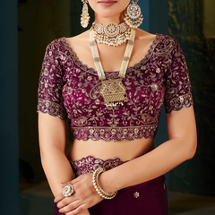 Women's Traditional Party Wear Silk Saree with Embroidered Blouse & Hand Work Lace Border