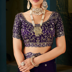 Women's Traditional Party Wear Silk Saree with Embroidered Blouse & Hand Work Lace Border