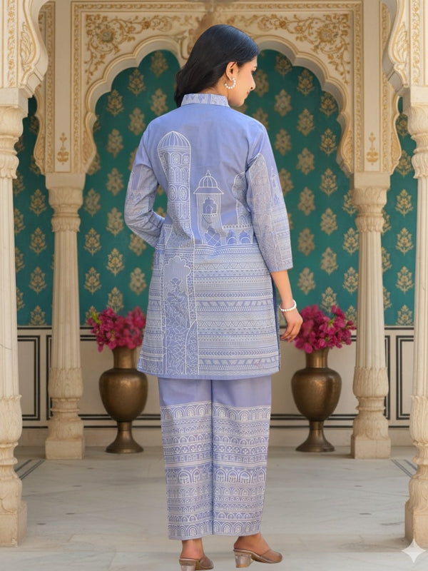 Women A-Line Rayon Co-ord Set With Digital Print