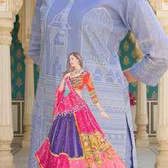 Women A-Line Rayon Co-ord Set With Digital Print