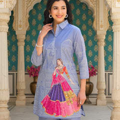 Women A-Line Rayon Co-ord Set With Digital Print