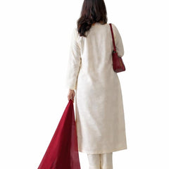 Women's Karishma Cotton Straight Kurta Pant Set With Nazmeen Dupatta