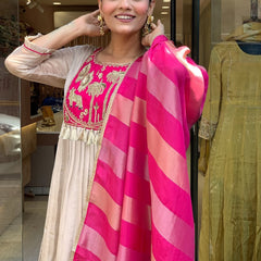 Premium Silk Blend Ethnic Suit Set with Jacquard Dupatta