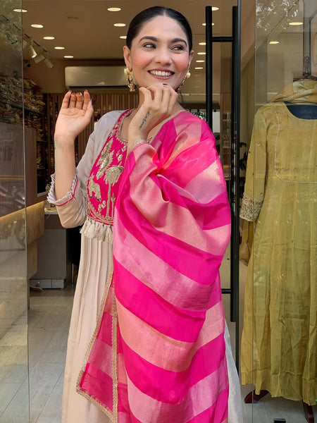 Premium Silk Blend Ethnic Suit Set with Jacquard Dupatta