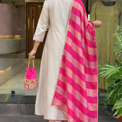 Premium Silk Blend Ethnic Suit Set with Jacquard Dupatta