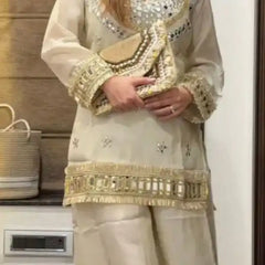 Women's Embroidered Chinon Suit Set With Dupatta