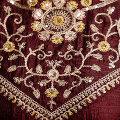 Women's Vichitra Silk Embroidered Kurta Pant Dupatta Set