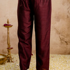 Women's Vichitra Silk Embroidered Kurta Pant Dupatta Set