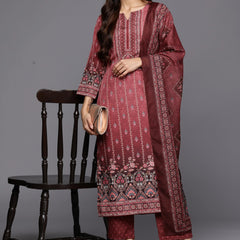 Women’s Heavy Cotton Printed Kurta Set With Stitched Bottom & Dupatta