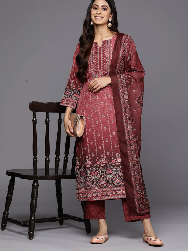 Women’s Heavy Cotton Printed Kurta Set With Stitched Bottom & Dupatta