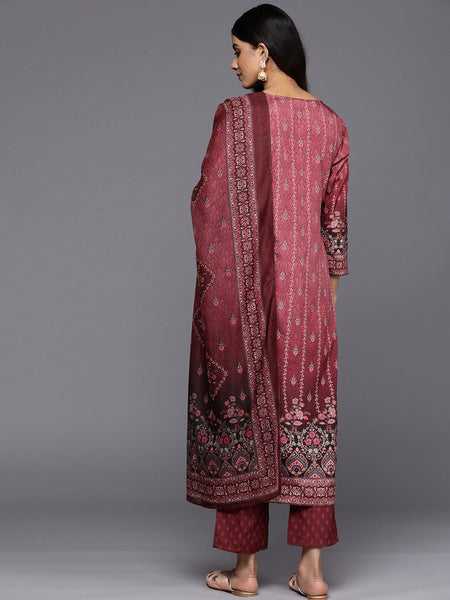 Women's Printed Cotton Straight Kurta With Pant & Printed Cotton Dupatta Set